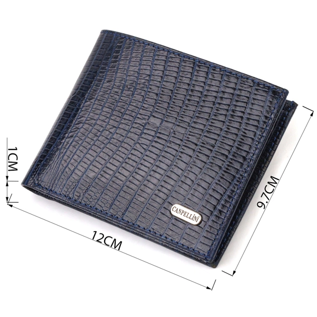 Кошелек Canpellini Без застежки из натуральной кожи Синий (21760) - изображение 3