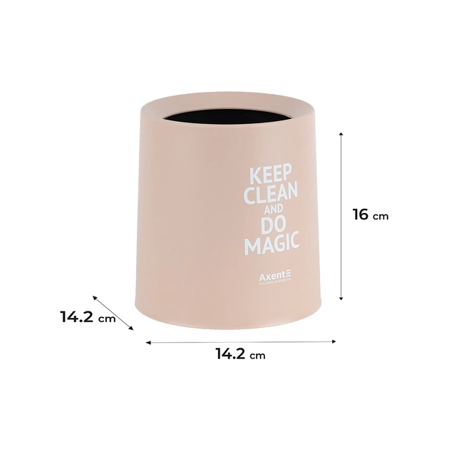 Кошик для паперів Axent Настільний контейнер для сміття, круглий, персиковий (2131-42-A) - picture 3