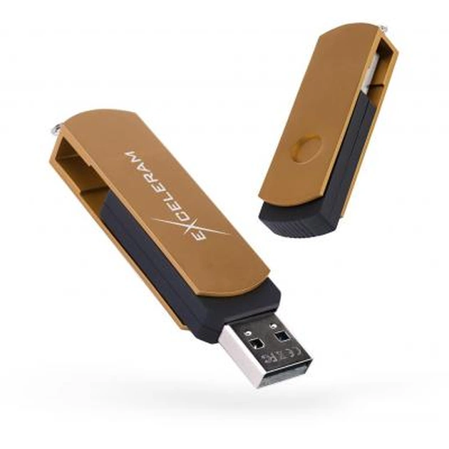 USB флеш накопичувач eXceleram 16GB P2 Series Brown/Black USB 2.0 (EXP2U2BRB16) - зображення 1