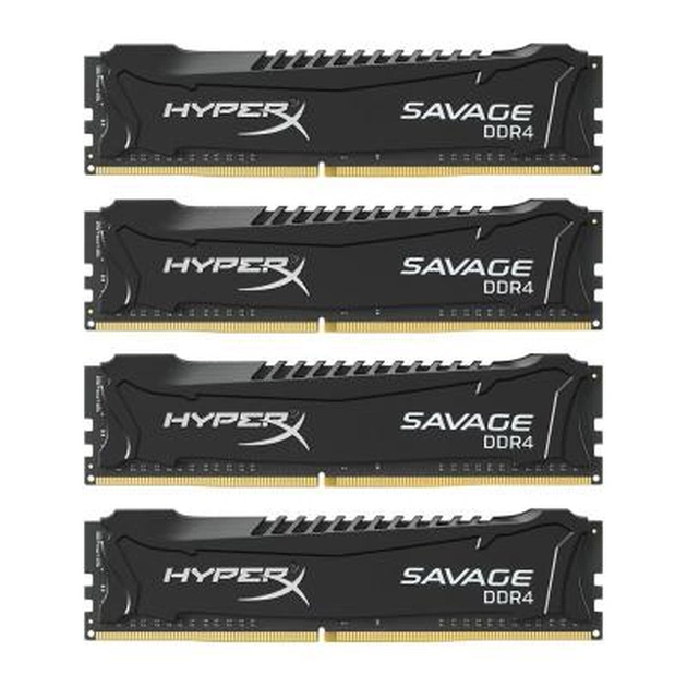 Модуль пам'яті для комп'ютера DDR4 64GB (4x16GB) 2666 MHz HyperX Savage BLACK Kingston Fury (ex.HyperX) (HX426C15SBK4/64) - зображення 1