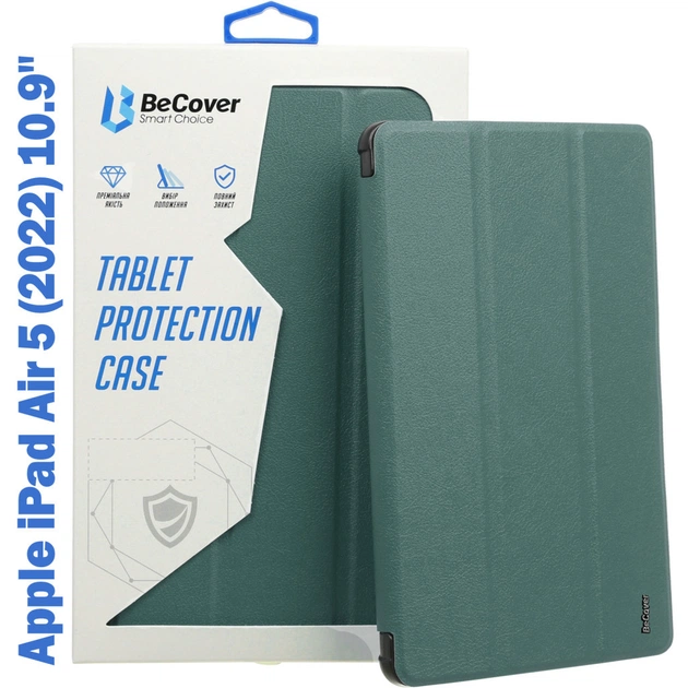 Чохол до планшета BeCover TPU Edge mount Pencil Apple iPad Air 5 (2022) 10.9" Dark Green (708769) - изображение 1