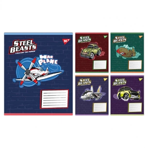 Зошит Yes Steel Beasts А5 12 аркушів лінія (767710) зображення 1