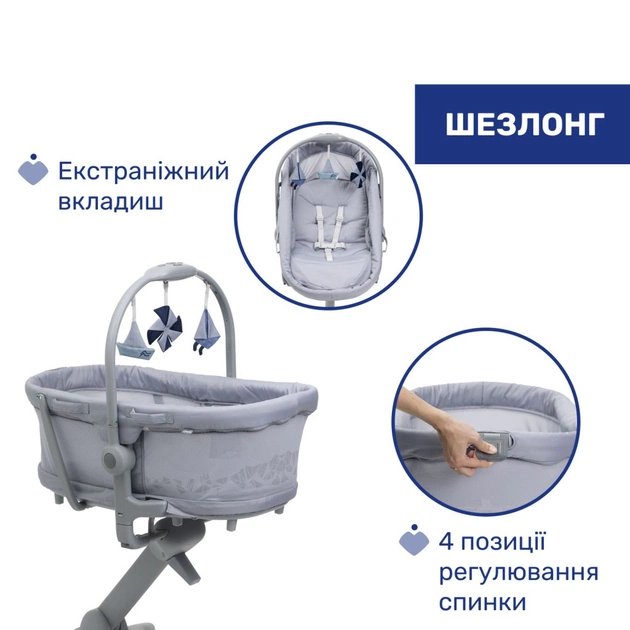 Ліжечко Chicco Колиска для новонародженого 5 в 1 Baby Hug Pro, сірий (87076.40) - изображение 5