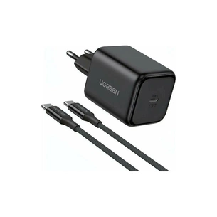 Зарядний пристрій UGREEN USB-C GaN 45W + cable USB-C to USB-C X524 black (65054) зображення 1