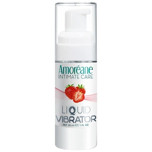 Інтимний гель-змазка Amoreane Рідкий вібратор Strawberry з ароматом полуниці 30 мл (8433345601007) picture 1