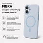 Чохол до мобільного телефона BeCover FIBRA Silicone OmniMag Apple iPhone 16 Light Blue (716228) - зменшене зображення 3