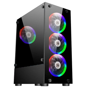 Корпус 1stPlayer V2-A-BK-4F1 Black без БЖ зображення 1