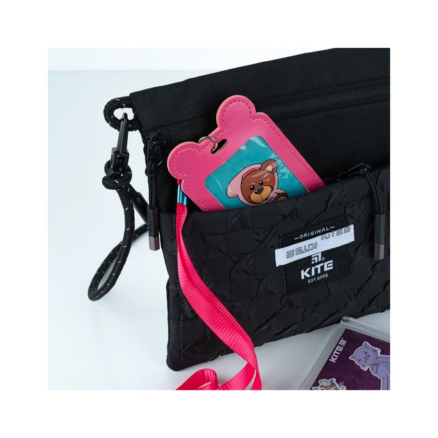 Бейдж Kite вертикальний на шнурку, фуксія (K24-296-4) - picture 5