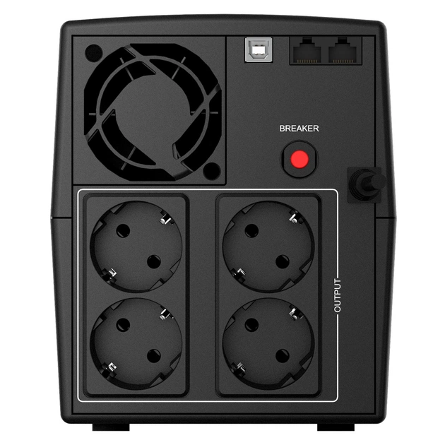 Джерело безперебійного живлення NJOY Keen 2000 (UPLI-LI200KU-CG01B) Lin.int., AVR, 4 x евро, USB, пластик - picture 4