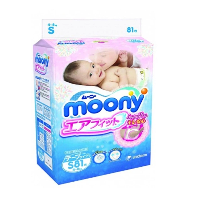 Підгузки Moony S (4-8 кг) 81 шт (4903111243822) - изображение 1