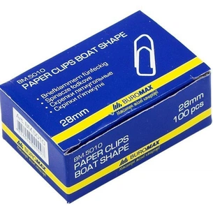 Скріпки канцелярські Buromax 28мм, nickel-plated, pentagonal, 100шт (BM.5010) зображення 1