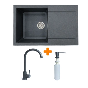 Мийка кухонна Adamant Horizon графіт + змішувач + дозатор (182496901513) зображення 1