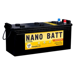 Акумулятор автомобільний NANO BATT Econom 190A (євробанка) зображення 1