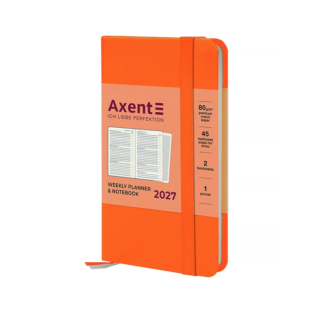 Тижневик Axent 2027 Pocket Strong, 90х150, помаранчевий (8508-27-64-A) - зображення 1