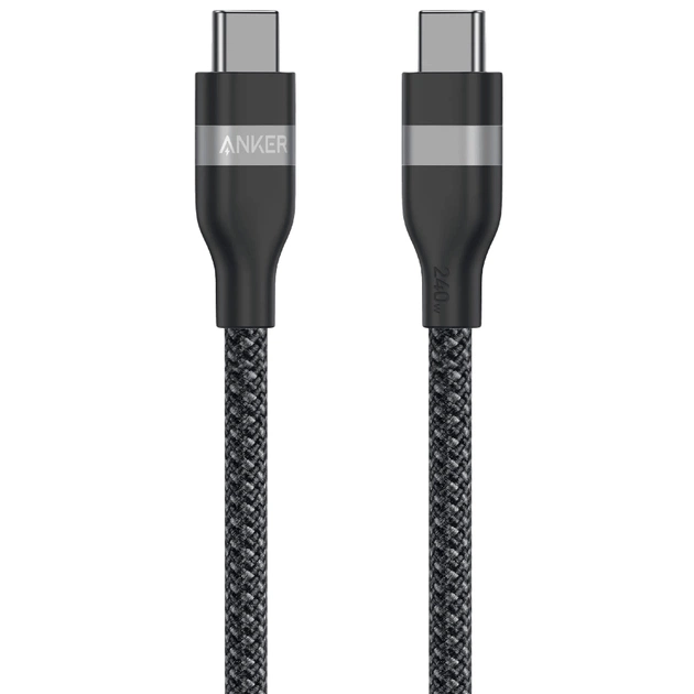 Кабель Anker Upcycled-Braided USB-C - USB-C (M/M), 240W, 0.9 м, Black (A82E2H11) - изображение 1