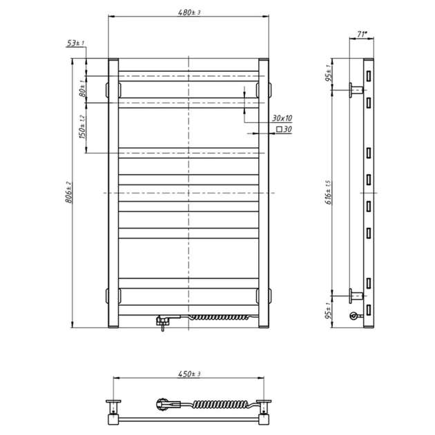 Сушарка для рушників Navin Авангард, 800х480х71мм (12-228050-4880) - изображение 7