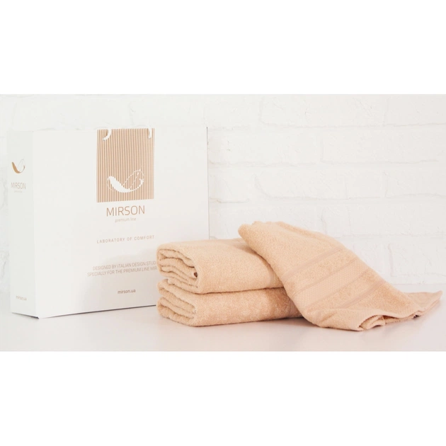 Рушник MirSon набір банних 5075 Elite SoftNess Ivory 50х90, 70х140, 100х15 (2200003960952) - изображение 1