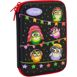 Пенал Cool For School з тисненням 1 відділення Чорний (QT-5669-Black) зображення 1