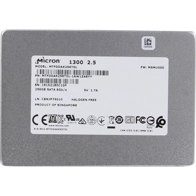 Накопичувач SSD 2.5" 256GB Micron (MTFDDAK256TDL-1AW1ZABYY) - изображение 1