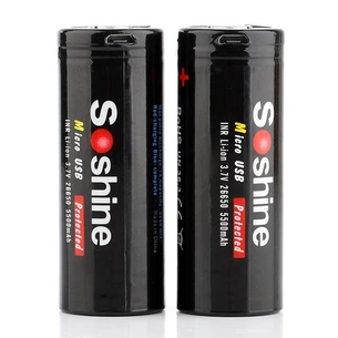 Акумулятор Soshine 26650 microUSB 5500mAh 1шт изображение 1
