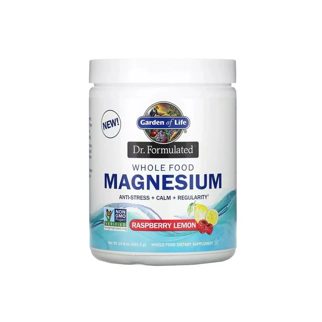 Мінерали Garden of Life Магній Цільнохарчовий, смак малини та лимона, Whole Food Magnesium (GOL-12280) - зображення 1