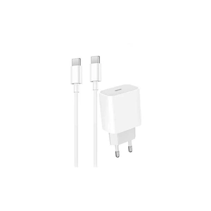Зарядний пристрій Denmen USB-C PD20W 3.6A + cable USB-C to USB-C white (DM-DC06T-WH) зображення 1