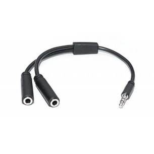 Кабель мультимедійний 3.5mm M to 2x3.5mm F 0.2m REAL-EL (EL123500039) зображення 1