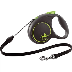 Повідець для собак Flexi Black Design М трос 5 м (зелений) (4000498033425) зображення 1
