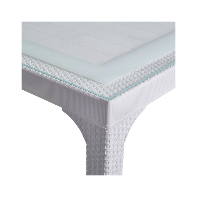 Стіл садовий Irak Plastik під ротанг 80х140 см білий (4775) - picture 4