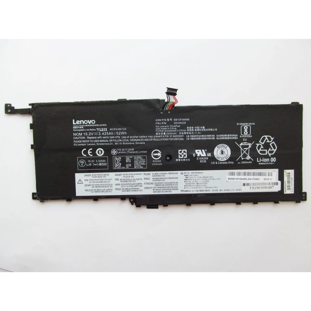 Акумулятор до ноутбука Lenovo ThinkPad X1 Carbon (4th Gen) 00HW028, 3440mAh (53Wh), 4cell, (A47216) - зображення 1