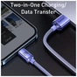 Дата кабель USB 2.0 AM to Lightning 1.2m 2.4A Crystal Shine Series purple Baseus (CAJY000005) - зменшене зображення 9