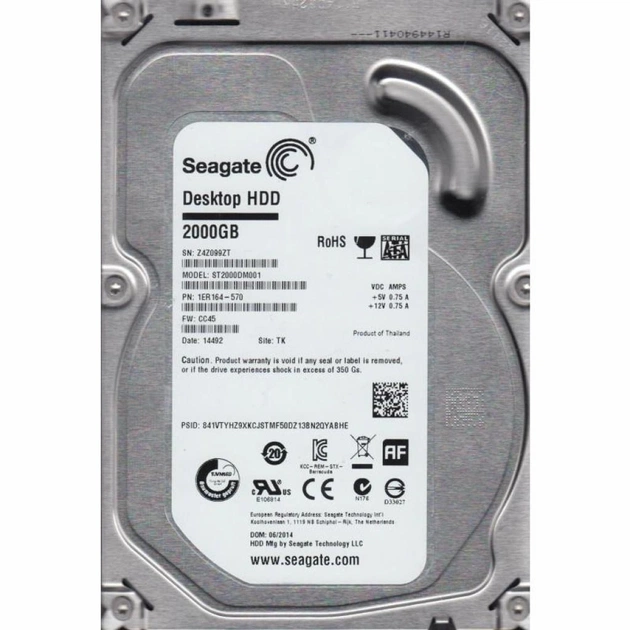 Жесткий диск 3.5" 2TB Seagate (# ST2000DM001-FR #) - изображение 1
