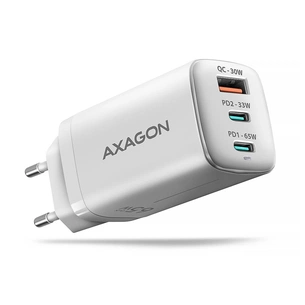 Зарядний пристрій AXAGON 1xUSB + 2xUSB-C 65W QC4+ PD3.0 PPS white (ACU-DPQ65W) зображення 1
