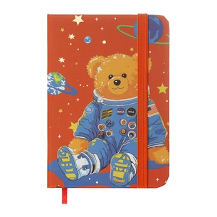 Книга записная ZiBi Bear A7 в клеточку твердая обложка на резинке 80 листов, оранжевая (ZB.117103) изображение 1