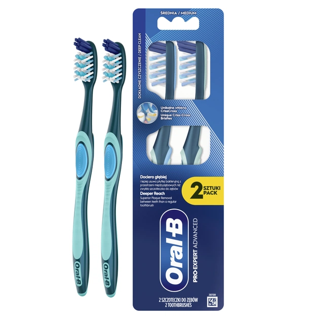 Зубная щетка Oral-B Pro-Expert Все-в-одном Средней жесткости 2 шт. (8700216445481) - изображение 1