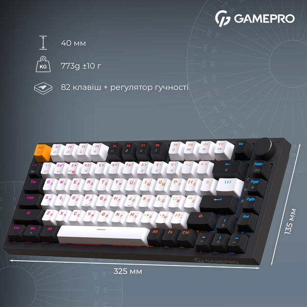 Клавиатура беспроводная GamePro Asgard Valhalla QLAB Sakura Switch Black (MK160-B-QS-PRO) - изображение 14