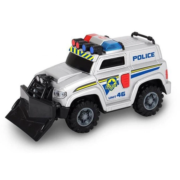 Спецтехніка Dickie Toys Поліція зі щитом 15 см: звук, світло (3302001) - зображення 1