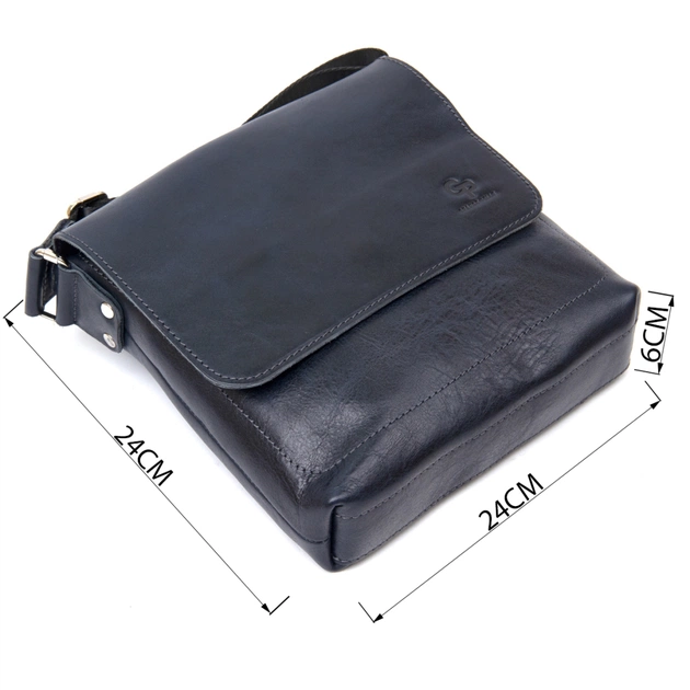 Сумка Grande Pelle Шкіряна чоловіча Темно-синя (11433) - зображення 3