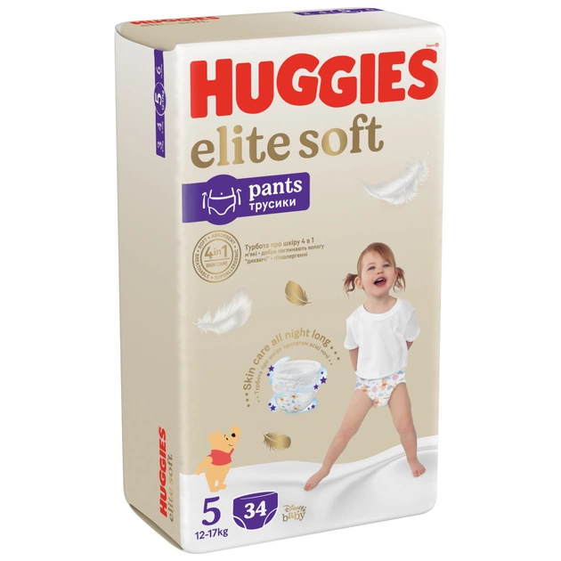 Підгузки Huggies Elite Soft 5 (12-17кг) Mega 34 шт (5029053549354) - зображення 3