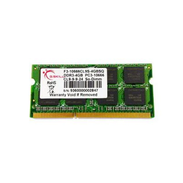 Модуль пам'яті для ноутбука SoDIMM DDR3 4GB 1333 MHz G.Skill (F3-10666CL9S-4GBSQ) - изображение 1