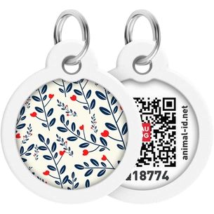 Адресник для тварин WAUDOG Smart ID з QR паспортом "Рослини", круг 30 мм (230-0210) зображення 1