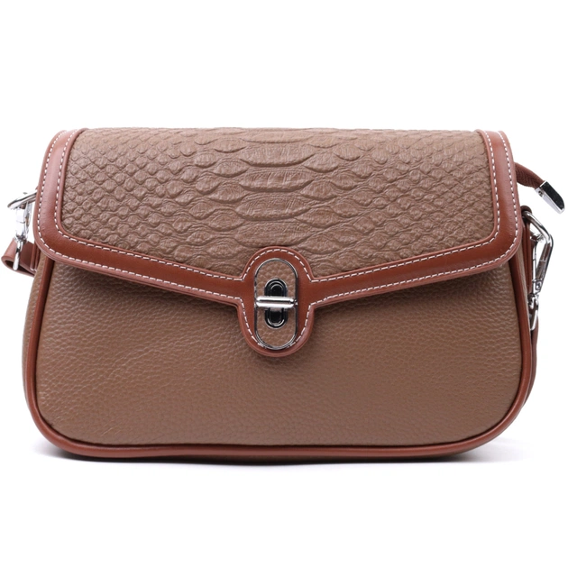 Сумка Vintage Жіноча з фактурним клапаном з натуральної шкіри Коричнева (22621) - зображення 5