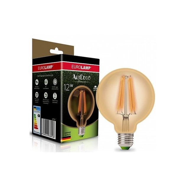 Лампочка Eurolamp G95 12W E27 2700K (LED-G95-12273(Amber)) - зображення 1