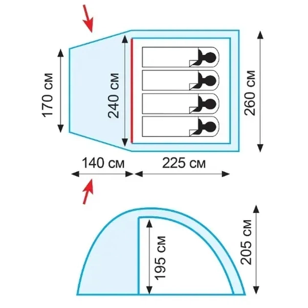 Намет Tramp Bell 4 (V2) green (UTRT-081) - picture 12