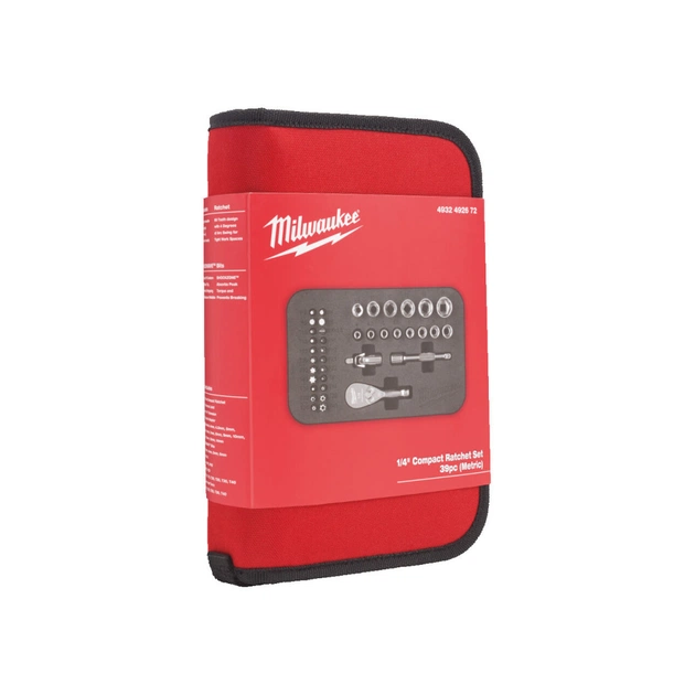 Набір торцевих головок Milwaukee з тріскачкою та фурнітурою 1/4", 4 - 14 мм + ударні біти 39 шт. (4932492672) - picture 5