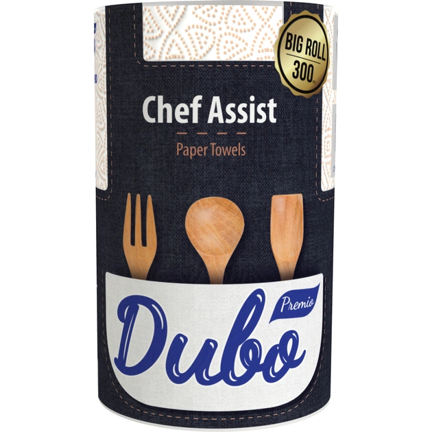 Паперові рушники Диво Premio Chef Assist 3 шари 300 відривів 1 рулон (4820003837566) - изображение 1