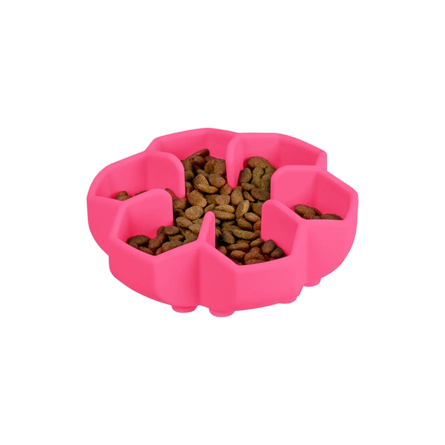 Універсальний посуд для тварин WAUDOG Silicone миска для повільного харчування 450 мл рожева (23537) - picture 5