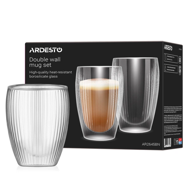 Набір склянок Ardesto 450мл, 2шт, боросилікатне скло, прозорий (AR2645BN) - picture 4