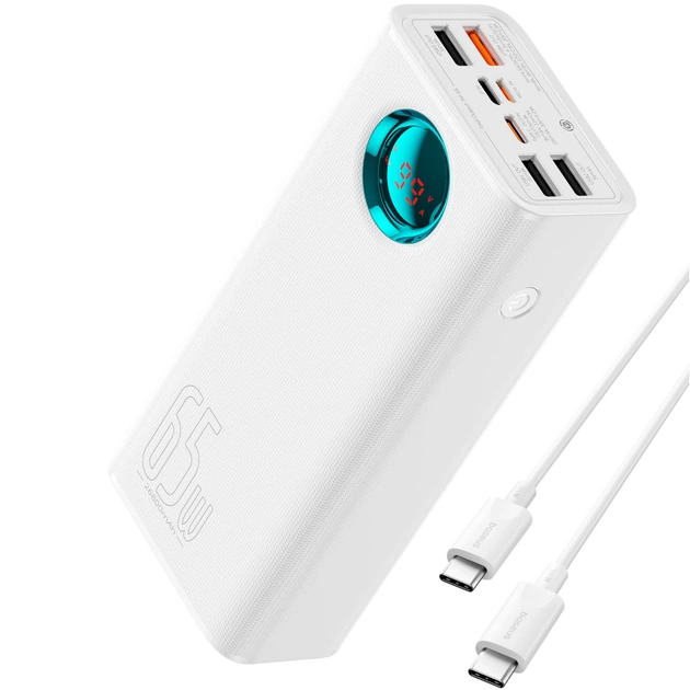 Батарея універсальна Baseus Amblight 26800mAh 65W OE, white (P10022402223-00) - зображення 1
