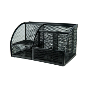 Настільний набір Axent підставка-органайзер 220x140x130 мм металева, чорна (2125-01-A) зображення 1